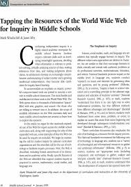 Tapping the Resources of the World Wide Web for Inquiry in Middle Schools:  Middle School Journal: Vol 30, No 3