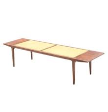 This table is a redesigned version of a coffee table he made a few years ago. Lot Art Mid Century Modern Coffee Table With Leather Inlay By Drexel