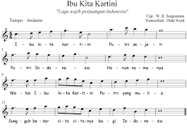 Lirik Lagu Ibu Kita Kartini Wr Supratman Dilengkapi Partiturnya Di 2021 Lirik Lagu Surat Cinta Lagu