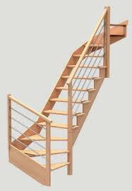 Cette gamme d'escaliers quart tournant avec contremarches en sapin et hêtre répond aux attentes des budgets les plus serrés sans compromis sur la sécurité. Escalier Bois Graphic Bois Simple Cremaillere Gimm Menuiseries