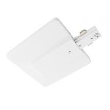 2 Circuit Track Power End Feed With Canopy Cover Architectural White H Style