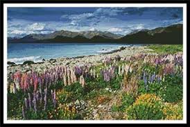 Also use our online tools and caption/border maker to chart your own text and words. Lake Tekapo New Zealand By Artecy Cross Stitch