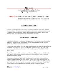Check spelling or type a new query. Automatic Jii Leveling System Operating Instructions Rva Jacks