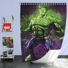 Captain america shield slam shower curtain. Marvel Comic Incredible Hulk Artwork Shower Curtain Super Heroes Bedding