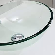 With its oval design, this miligore sink is crafted expertly to offer lasting performance. Buy Petushouse Clear Tempered Glass Bathroom Vessel Sink And Pop Up Drain Combo Round Above Counter Bathroom Vessel Vanity Sink Washing Art Basin Bowl Online In Indonesia B085kvtzmh