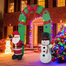 2000 x 2000 jpeg 551 кб. Kinbor 8 Ft Lighted Christmas Inflatable Santa Claus Snowman Archway Arch Shifting Led Lights Outdoor Holiday Decorations Overstock 32228737
