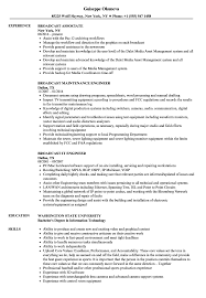 Broadcast Resume Samples Velvet Jobs