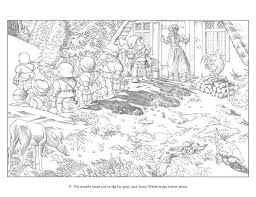 Spring theme rabbit and tulips. Charles Santore Snow White Coloring Book