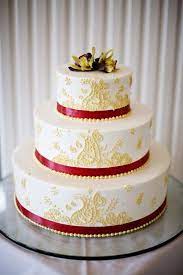 Indian Inspired Red Gold Wedding Cake Indian Wedding Cakes Indian Cake Beautiful Wedding Cakes