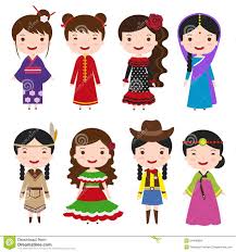 Dress Girls In Traditional Costumes Download From Over 46 Million High Quality Cartoon Clip Art Character Costumes Paper Doll Dress