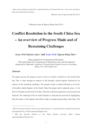 Fazer xixi bêbada é um momento tão reflexivo. Pdf Conflict Resolution In The South China Sea An Overview Of Progress Made And Of Remaining Challenges