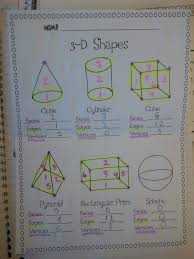 Miss Third Grade 3d Shapes Vertices Faces Edges Simon