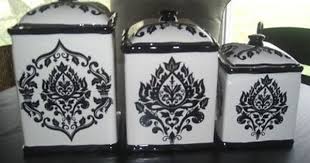 Black And White Canister Set Of 3 222 Fifth 3 Pc Canister Set Black White Ebay Canister Sets Canisters Black And White