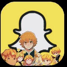 Yellow snapchat app icon with flat design and shadow. Zenitsu Snapchat Anime App Icon Anime Snapchat Snapchat Icon Anime