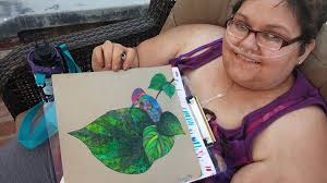 What is the significance of the colorful drawing?