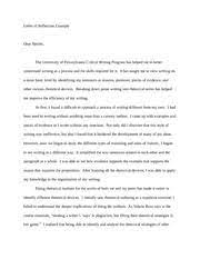Key elements of successful cover letters. Letter Of Reflection Example Letter Of Reflection Example Dear Reader The University Of Pennsylvania Critical Writing Program Has Helped Me To Better Course Hero