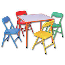 I had seen pictures of chairs that fold like this and took that concept and figured out this design any added strength and stability can't hurt. 5 Piece Kids Folding Dry Erase Table Chairs 50 I Bought This Table Last Year And I Love It Table And Chairs Kids Chairs Dry Erase Table