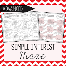 Simple Interest Maze Advanced Simple Interest Interesting Things Teaching Math