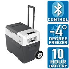Acopower Lioncooler 42 Qt Battery Powered Portable Chest Fridge Freezer Cooler W 10 Hour Run Time Recharge Using Solar Dc Ac X40c The Home Depot In 2020 Portable Fridge Storage Wheels Fridge Freezers