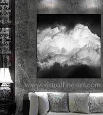 Black And White Nature Painting 40 Inch Black And White Print Cloud Painting Abstract Print Trending Decor For Home Or Office Large Wall Art Canvas Minimalist Art Large Canvas Wall Art Black And White Wall Art