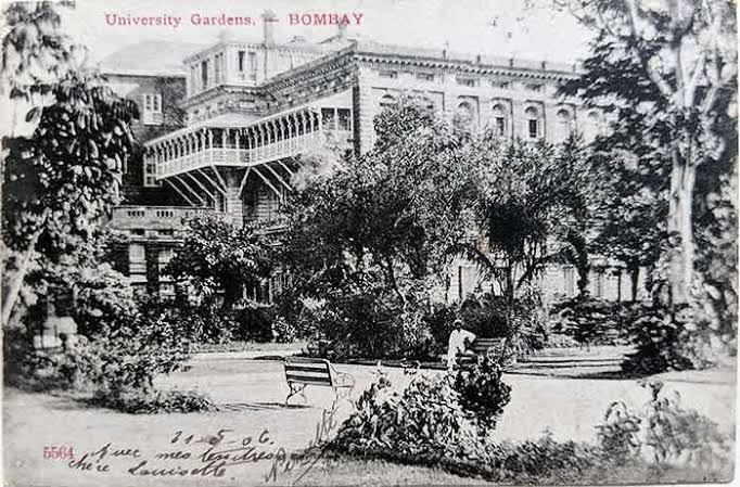 University Garden Bombay, 1905 Postcard - Past-India