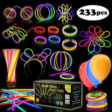 Amazon Com Iglow Glow Sticks Bulk Party Pack Multicolor Non Toxic 233 Pieces Light Stick Set Toys Games