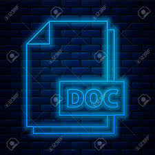 Pure glow neon logo intro. Glowing Neon Line Doc File Document Download Doc Button Icon Royalty Free Cliparts Vectors And Stock Illustration Image 139256954