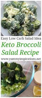 Best Ever Keto Broccoli Salad Recipe Low Carb Vegetarian Full Video Recipe Vegetarian Recipes Healthy Low Carb Vegetarian Salad Recipes Low Carb