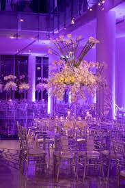 Elegant Winter Wedding With Vibrant Lighting In Downtown Chicago Light Purple Wedding Purple Wedding Reception Purple And Gold Wedding