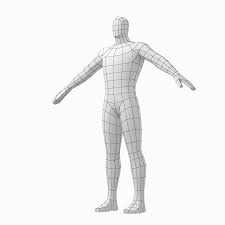 Male Hero Low Poly Base Mesh In A Pose Male Body 3d Pose Model Low Poly