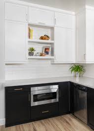 Two Tone Black White Kitchen Base Cabinets Transitional Kitchen Design Online Kitchen Cabinets