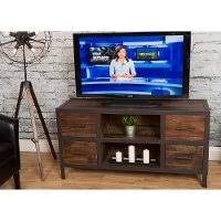 The following list is useful for judging the minimum stand width based on the television's screen size, but always check a manufacturer's recommendations before making a purchase: Rustic Brown Wooden 55 Inch Tv Stand Brixton Rc Willey