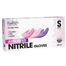 While latex gloves were traditionally used, many people have allergies to latex and suffer from skin irritations when they use these gloves for extended periods of time. Forpro Assorted Nitrile Gloves Powder Free Latex Free Non Sterile Food Safe 3 Mil Small 100 Count Tng Worldwide