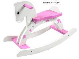 There is a hole in the back to hang this. China High Quality Wooden Rocking Horse White Horse Rocker With Pink Star China Rocking Horse And Ride On Toy Price