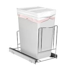 Will a single or double trash pull out matter? Pull Out Trash Can Under Cabinet Adjustable Roll Out Sliding Garbage Bin Shelf For Kitchen Cabinets 14 3 4 H X 12 1 8 W X 21 D Accommodates One Or Two Waste Cans Not