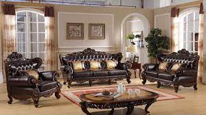 Vanessa Classic Dark Brown Wood Living Room Set Living Room Sets Living Room Wood Furniture