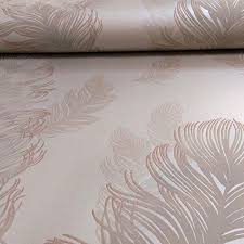 Absolutely chic blue and gold peacock feather wallpaper. Precious Metals Sirius Feathers Wallpaper Rose Gold Arthouse 673600 Pricepulse
