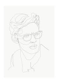 Emma Ryan Single Line Drawing Mans Face Face Line Drawing Male Face Drawing Single Line Drawing