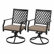 Stills Outdoor Metal Swivel Patio Dining Chair With Cushion In 2020 Patio Dining Chairs Swivel Dining Chairs Backyard Furniture