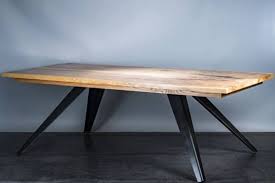 Angled Table Legs Formed Steel Cantilevered Base Dining