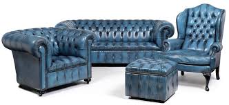 Vintage Steel Blue Leather Chesterfield Sofa Chesterfield Sofa Decor Blue Chesterfield Sofa Blue Leather Chesterfield Sofa