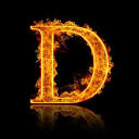 Premium Photo | Fire alphabet letter D isolated on black background.
