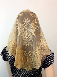 Evintage veils~ traditional black vintage inspired lace triangle mantilla chapel veil (soft) $42.00. Amazon Com Gold Veils And Mantillas Lace Spanish Style Catholic Church Chapel Latin Mass Large Everything Else
