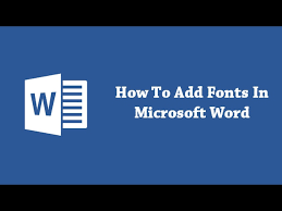 How To Add Fonts In Microsoft Word Youtube