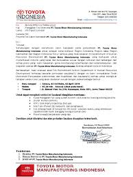 Saat ini pt toyota motor manufacturing indonesia karawang membuka lowongan. Lampiran Undangan Tes Interview Pt Toyota Motor Manufacturing Indonesia