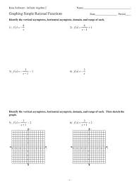 The dot next to the choice indicates that it is the answer. Graphing Simple Rational Functions Kuta Software