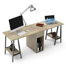 Double Desk For A Home Office Two Person Desk Desk With Drawers Office Desk