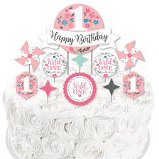 Maybe you would like to learn more about one of these? She S A Wild One Boho Floral 1st Birthday Party Cake Decorating Kit Happy Birthday Cake Topper Set 11 Pieces Bigdotofhappiness Com