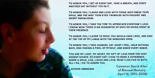 I was moved to tears twice today talking about Cameron and speaking his  words. I don't cry often. I'm not sad, mournful or depressed, just so  overwhelmed with gratitude for the 13