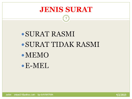 Contoh surat rasmi yang terdapat di lambakan internet hari ini sudah cukup membuktikan kepentingan format surat rasmi kepada rakyat malaysia mahupun pelajar. Penulisan Surat Memo Dan Rasmi Ppt Download
